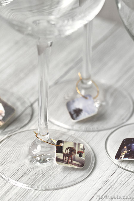 Instagram Memories Wine Charms  Made from shrink plastic  Great for holiday parties!